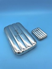 VICTORIAN STERLING SILVER CIGAR CASE & VESTA CASE, GEORGE UNITE & SONS, 1889