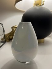 White Encased Glass bud Vase