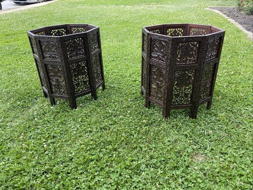 Anglo indian carved folding - carved,