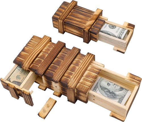 2pcs wooden secret puzzle box - 2pcs,