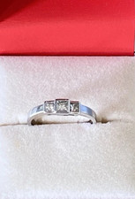 Platinum Trilogy Art Deco Diamond Ring O.33 Carats Size M/N