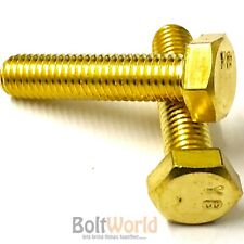 M10 / 10mm SOLID BRASS FULLY THREADED SET SCREWS HEXAGON HEX BOLT DIN933