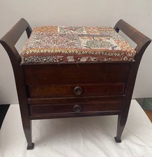 Vintage wooden piano stool