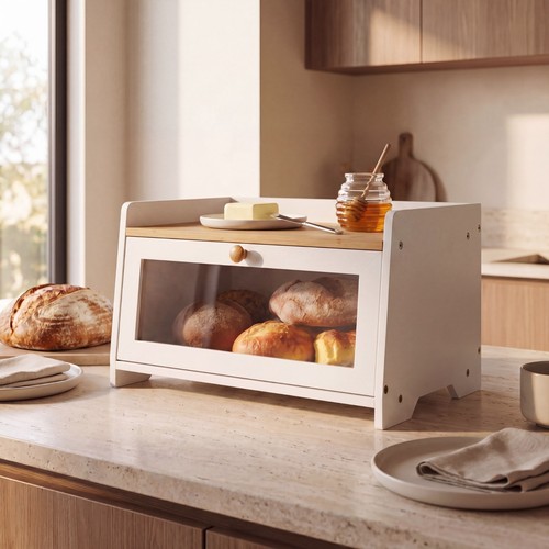 Two tone bamboo bread - bread, bin