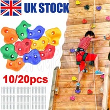 Kids Rock Climbing Holds Wall Stones Bolt On In/Outdoor Playground Climbing Set