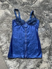 Women's Blue PVC Dress Size 10 New Matching Thong