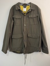 Adidas GSG9 Field Jacket Dark Green Cargo Mens Medium Button Front Long Sleeve