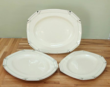 Alfred Meakin Marigold Princess Shape Set of 3 Art Deco Serving Platters Plates
