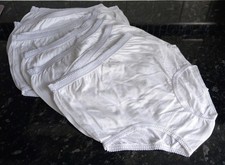 Ladies Full Briefs 100% Cotton White x 6 Pairs - Size 14-16