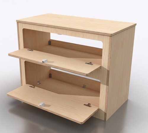 Plywood camper van kitchen