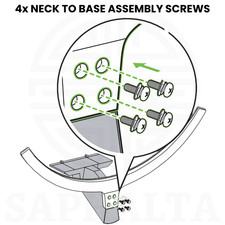 4 x STAND NECK TO BASE ASSEMBLY SCREWS FOR LG 75QNED86SQA 75QNED916QA 75" TV