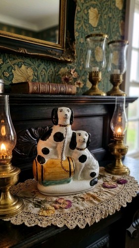 Vtg staffordshire dog figurine - vtg,