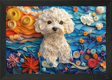 Papercraft Bichon Frise Dog