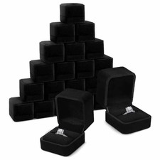 Black velvet ring box - black,