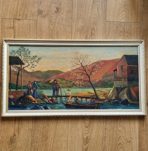 Vintage framed oil - vintage,