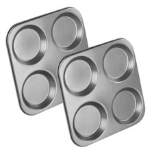 2x 4 Cup Yorkshire Pudding Muffin Tray Non Stick Pan Tin Tart Dessert Bun Tray