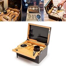 Wooden Storage Chest With Movable Tray Lockable Wood Stash Box Rolling Tray New