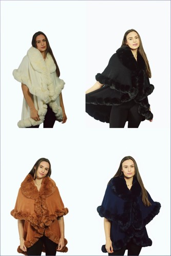 Womens winter poncho with faux - womens,