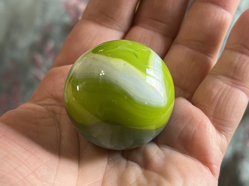 Large green white glass - large,