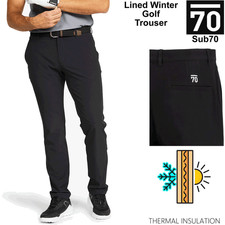 GOLF TROUSERS WINTER GOLF TROUSER LINED THERMAL GOLF PANT SUB 70 GOLF BLACK
