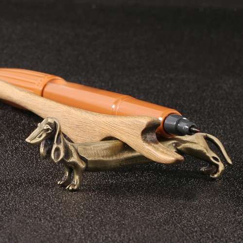 Brass dachshund figurine - brass,