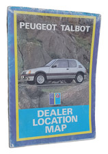 PEUGEOT 205 DEALER LOCATION FOLD OUT LARGE MAP CTI GT I FROM SERVICE BOOKS