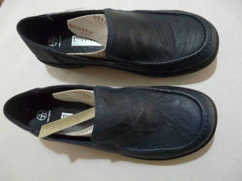 Loretta navy leather slip - navy,