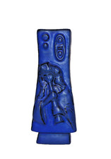Decorative Blue Ceramic Vase style of Lapis Lazuli - Egyptian Piper 20 cm Tall