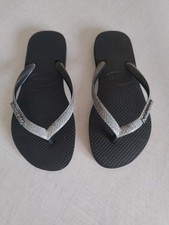 Havaianas Comfy Durable Flip-Flops Slim Glitter 2 Dark Metallic Womens UK 2/3