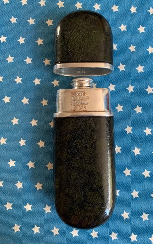 Leather silver plate hip - &,