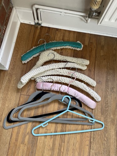 Set vintage coat hangers - set,
