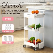 Levede 3 Tier Kitchen Trolley