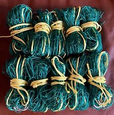 10 x 8z HEAVY DUTY GREEN - YELLOW 4ft NYLON PURSE NETS RABBIT FERRETING HUNTING