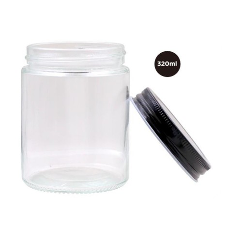 24x 300ml clear glass jars - glass,