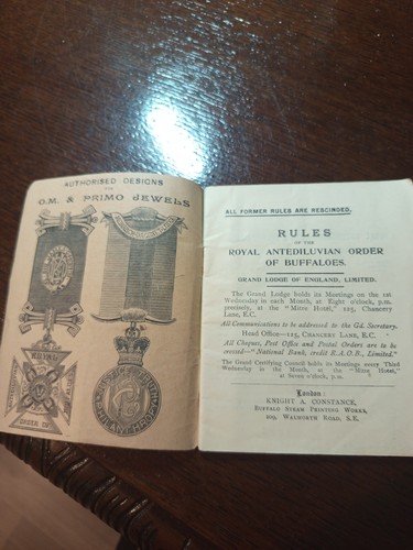 1919 rules raob certificate - 1919, of