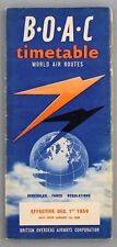 BOAC AIRLINE TIMETABLE