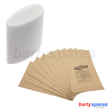 10 Filter Vacuum Bags & Foam