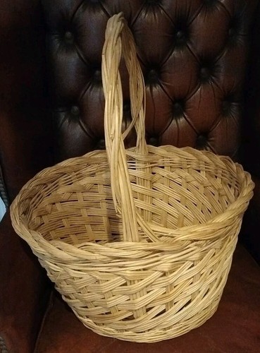 Wicker shopping basket - wicker, long