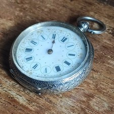 Antique silver pocket - antique, watch