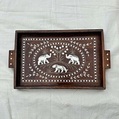 Handmade indian wooden serving - wooden,