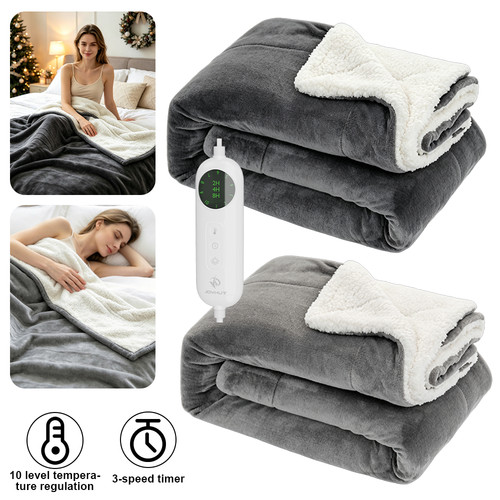 Heated electric blanket throw - heated,