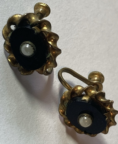 Victorian mourning screw - victorian, back