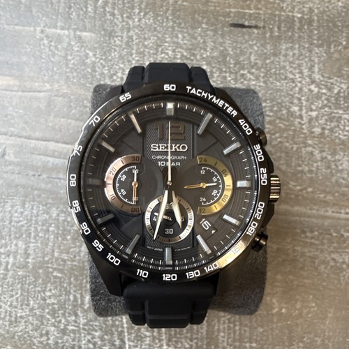 Seiko men black chronograph - black,