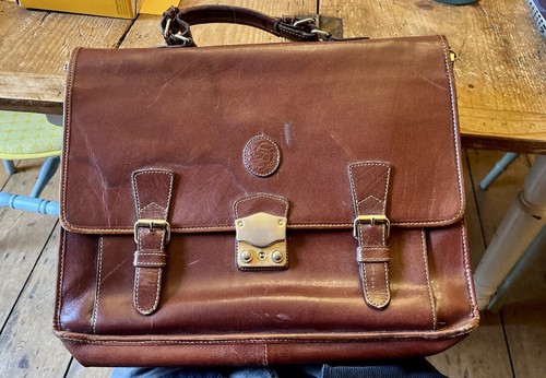 Vintage brown real - real, leather