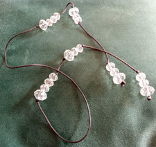 STUNNING SPARKLY FACETED CRYSTAL LARIET STYLE NECKLACE ON FINE BLACK CORD