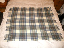 Vintage James Pringle tartan throw travel or picnic blanket, 70% wool 55" x 44"
