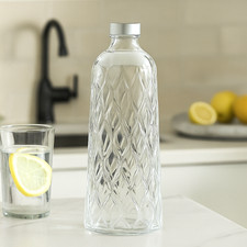Embossed Glass Bottle 1L LEAFY