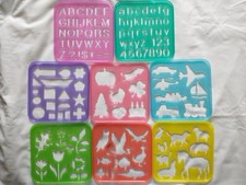 Tuppertoys Stencil Art Set of 8 Alphabet Shapes Transport Animals Vintage 1987