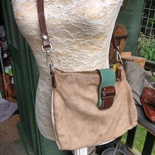 Leather shoulder bag by Caterina Lucchi GOLD 13.5" wide x 9" high  BEAUTIFUL!