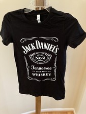 Jack Daniels Ladies NEW T- shirt classic Black Tee Size L  Bella -The Favorite T